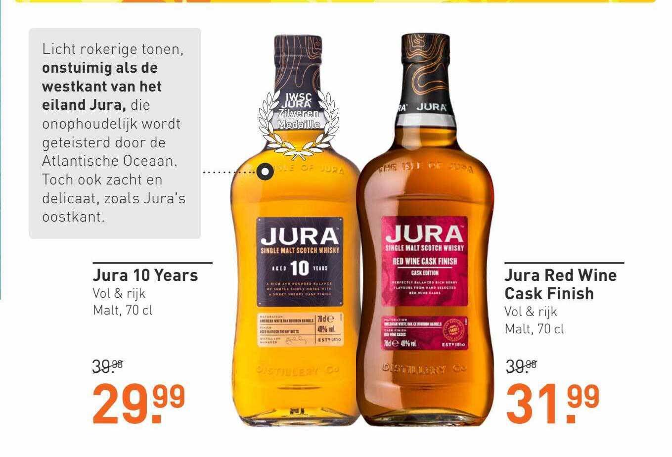 Jura 10 years of jura red wine cask finish aanbieding bij Gall & Gall