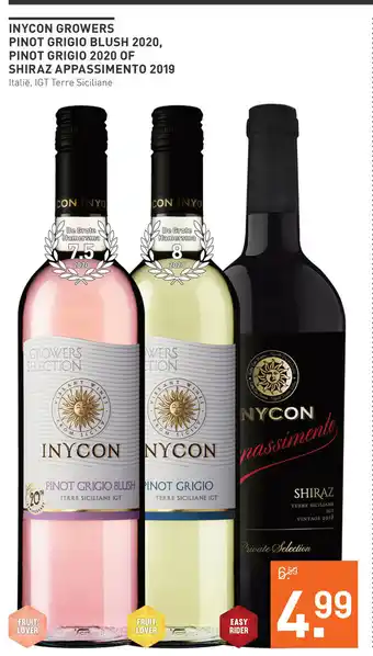 Gall & Gall Inycon growers pinot grigio blush 2020, pinot grigio 2020 of shiraz appassimento 2019 aanbieding