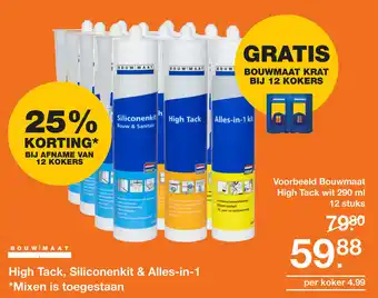 BOUWMAAT BOUWMAAT High Tack wit 12*290ml aanbieding