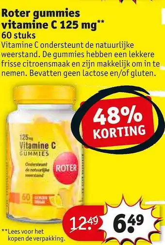 Kruidvat Roter gummies vitamine c 125 mg 48% korting aanbieding