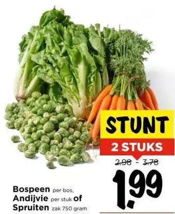 Vomar Voordeelmarkt Bospeen, andijvie, spruiten aanbieding