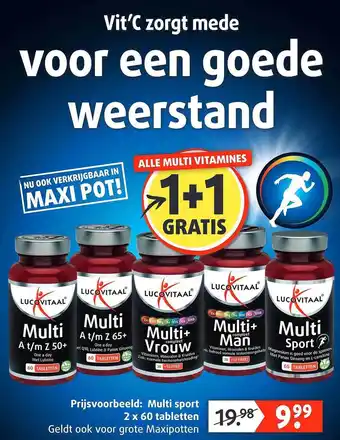 Lucovitaal Lucovitaal multi sport 1+1 gratis aanbieding