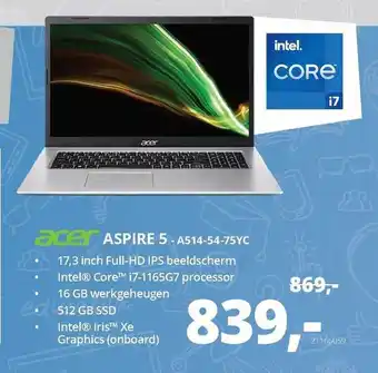 Paradigit Acer aspire 5 - a514-54-75yc laptop aanbieding