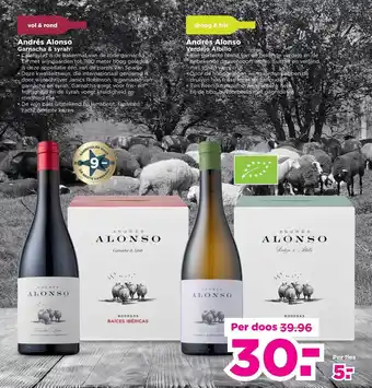 PLUS Andrés alonso garnache & syrah of andrés alonso verdejo albillo aanbieding