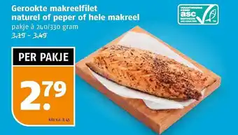 Poiesz Gerookte makreelfilet naturel of peper of hele makreel aanbieding