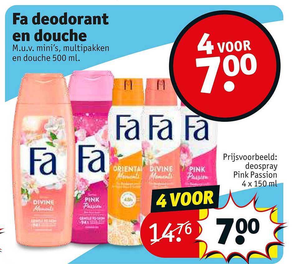 Fa deodorant en douche aanbieding bij Kruidvat
