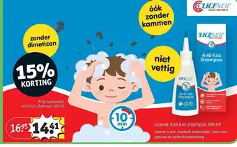 Kruidvat Licener anti-luis shampoo 15% korting aanbieding