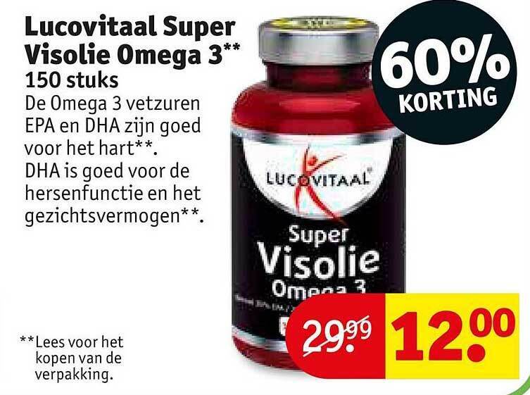 Lucovitaal super visolie omega 3 60 korting aanbieding bij Kruidvat