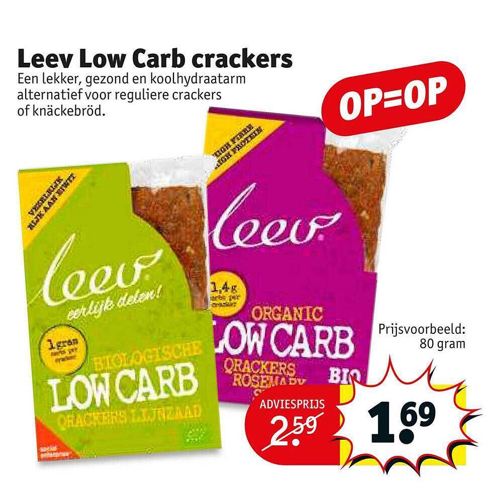 Leev low carb crackers aanbieding bij Kruidvat