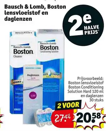 Kruidvat Bausch & lomb, boston lensvloeistof en daglenzen aanbieding