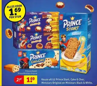 Kruidvat Lu prince start, cake & choc, ministars original en ministars black & white aanbieding