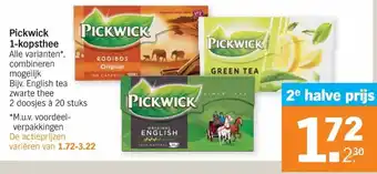 Albert Heijn Pickwick 1-Kops thee 2*20 st aanbieding