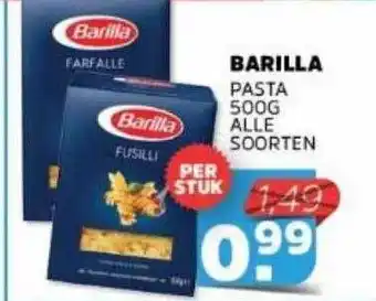 Sahan Supermarkten Barilla pasta 500g aanbieding