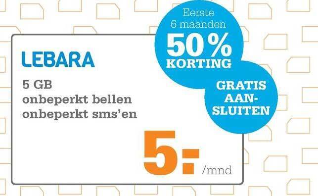 Lebara simkaart aanbieding bij Telecombinatie
