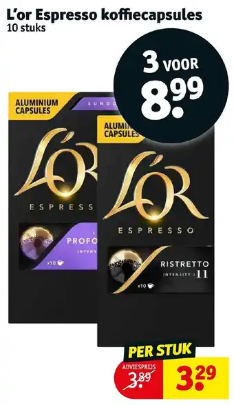 Kruidvat L'or espresso koffiecapsules 10 stuks aanbieding