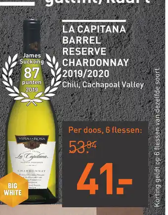 Gall & Gall La capitana barrel reserve chardonnay 2019/2020 aanbieding