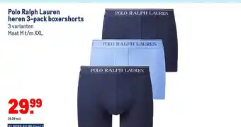 Makro Polo ralph lauren heren 3-pack boxershorts aanbieding