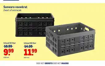 Makro Sunware vouwkrat aanbieding