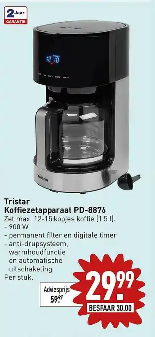 ALDI Tristar koffiezetapparaat pd-8876 aanbieding