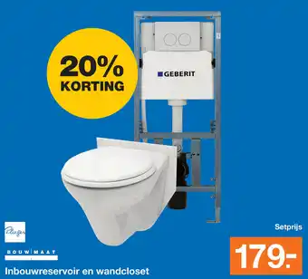 BOUWMAAT Geberit Inbouwreservoir en wandcloset aanbieding