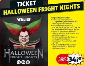 Kruidvat Halloween fright nights ticket aanbieding