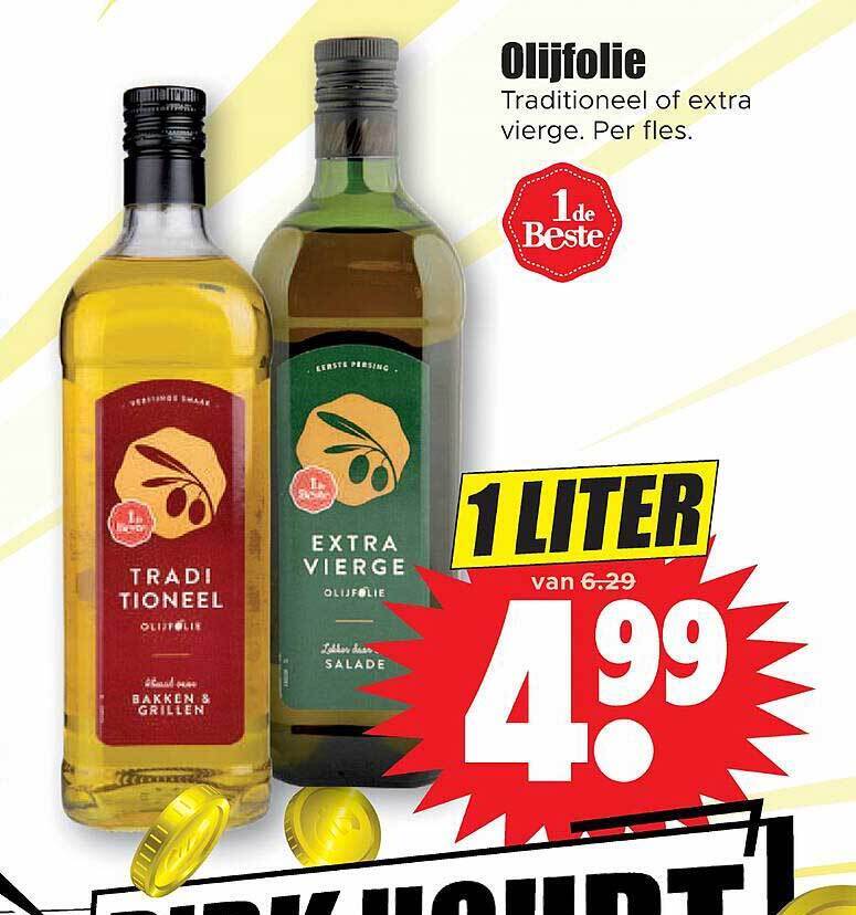 Olijfolie traditioneel of extra vierge aanbieding bij Dirk