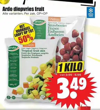 Dirk Ardo diepvries fruit aanbieding