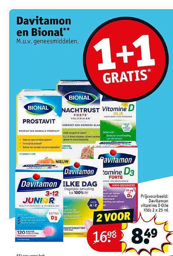 davitamon aanbieding 1+1 gratis