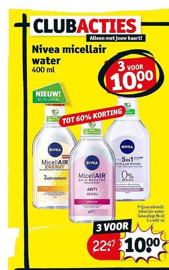 Kruidvat Nivea micellair water tot 60% korting aanbieding