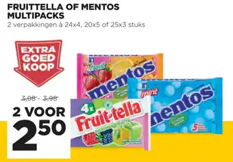 Jumbo Fruittella of Mentos Multipacks 2st aanbieding