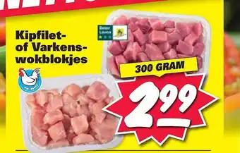 Nettorama Kipfilet- of varkenswokblokjes aanbieding