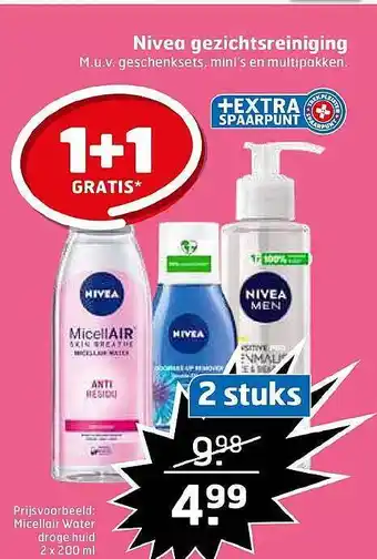 Trekpleister Nivea gezichstreiniging 1+1 gratis aanbieding