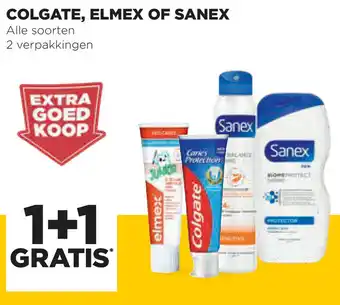 Jumbo Colgate, Sanex of Elmex 1+1 aanbieding