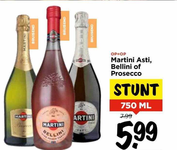 Martini asti, bellini of prosecco aanbieding bij Vomar
