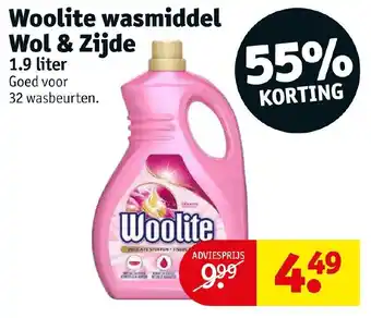 Kruidvat Woolite wasmeddel wol & zijde 1.9 liter aanbieding