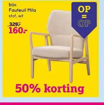 Leen Bakker Fauteuil mila 50% korting aanbieding