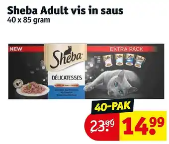 Kruidvat Sheba adult vis in saus 40x85 gram aanbieding