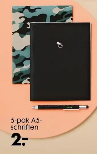 HEMA A5-schriften 5-pak aanbieding