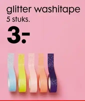 HEMA Glitter washitape 5st aanbieding