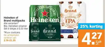 Albert Heijn Heineken of Brand 6*0.33ml aanbieding