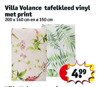 Kruidvat Villa volance tafelkleed vinyl met print 200x140CM aanbieding