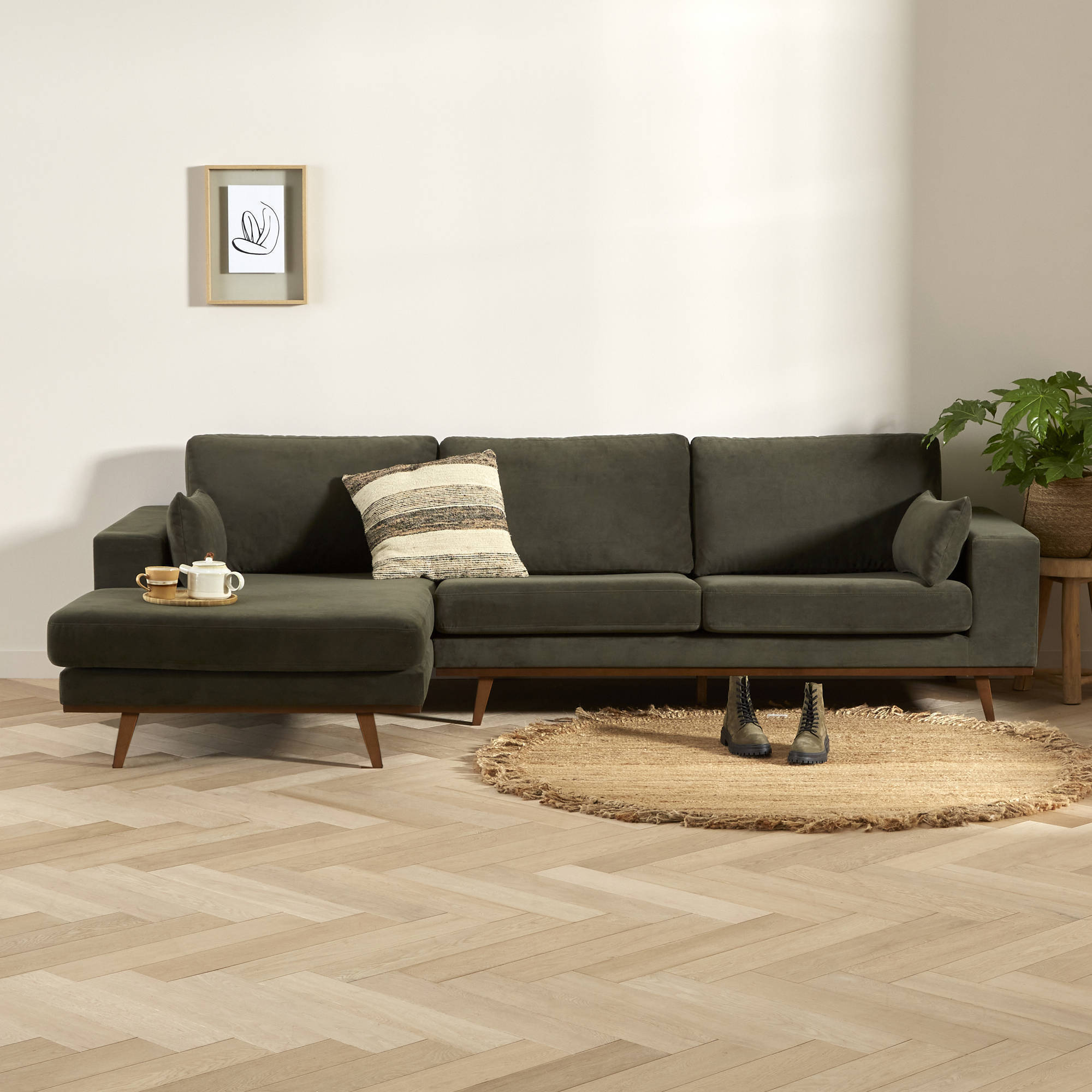 Wehkamp home hoekbank links torino velours aanbieding bij Wehkamp