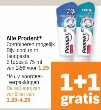 Albert Heijn Prodent 2*75ml aanbieding