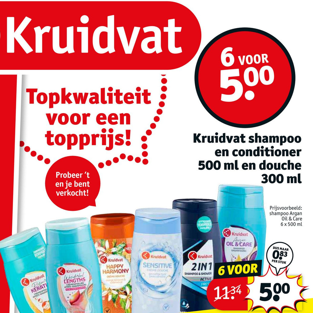 Kruidvat shampoo en conditioner aanbieding bij Kruidvat