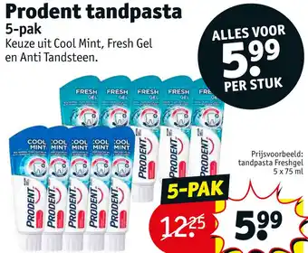 Kruidvat Prodent tandpasta 5-pak aanbieding