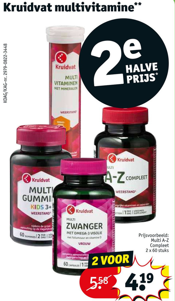 Kruidvat multivitamine aanbieding bij Kruidvat