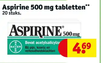 Kruidvat Aspirine 500 mg tabletter 20 stuks. aanbieding