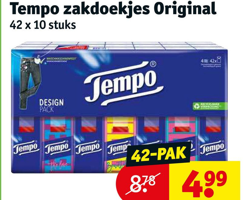 Tempo zakdoekjes original aanbieding bij Kruidvat