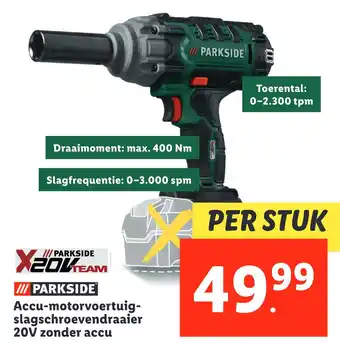 Lidl Parkside accu-motorvoertuig- slagschroevendraaier 20v zonder accu aanbieding