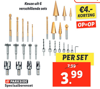 Lidl Parkside speciaalborenset aanbieding